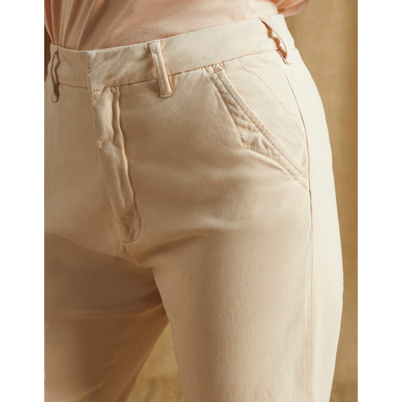 Pantalon Chino Sandy Long Straight - Hazelnut - Femme