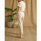Pantalon Chino Sandy Long Straight - Hazelnut - Femme