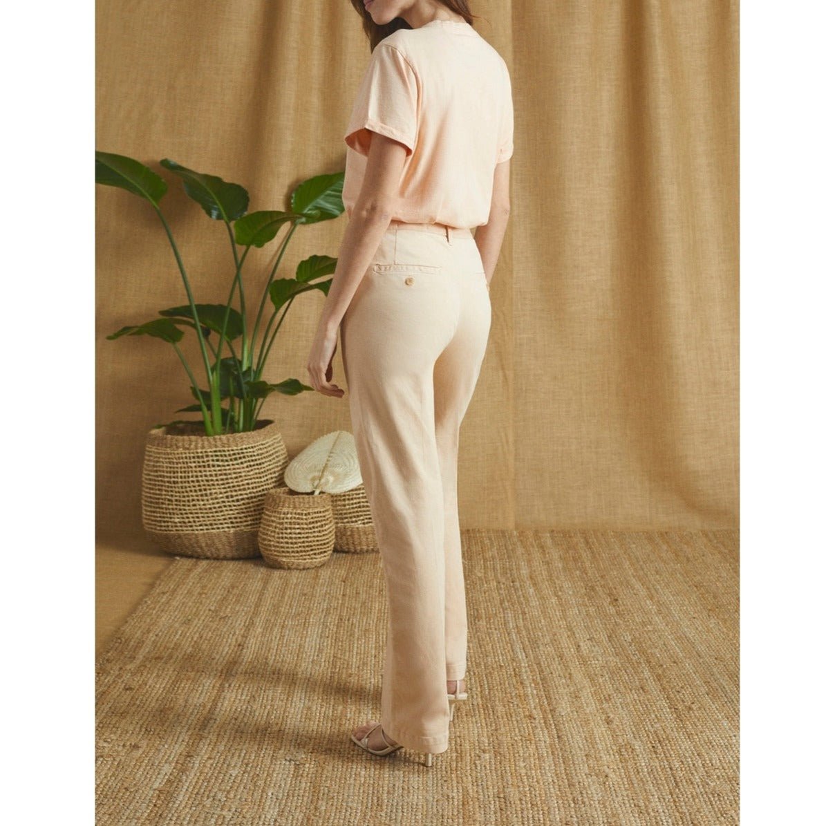 Pantalon Chino Sandy Long Straight - Hazelnut - Femme
