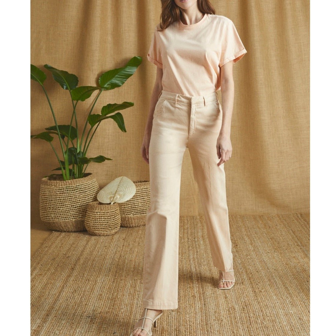 Pantalon Chino Sandy Long Straight - Hazelnut - Femme