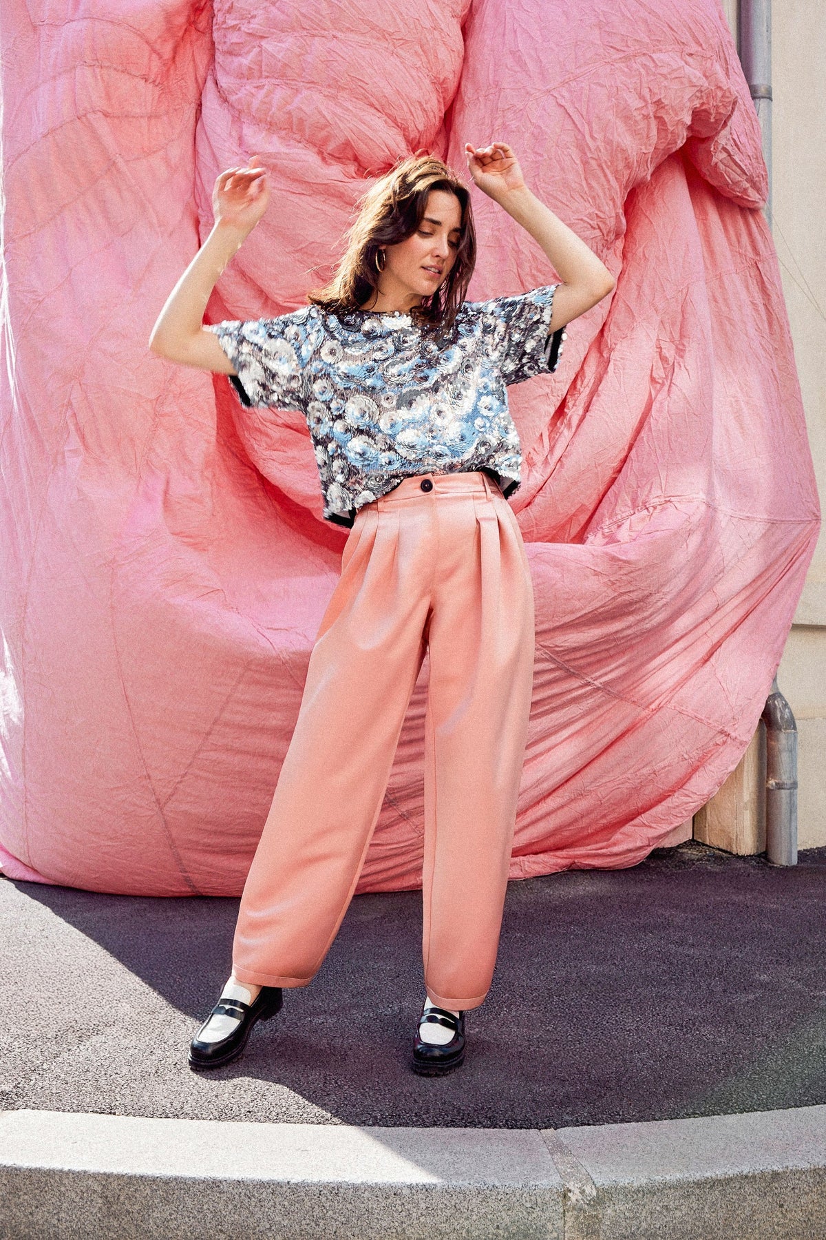 PANTALON NOE SATIN ROSE