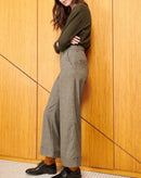 Pantalón ancho cropped Paolo Fancy - Tartán negro - Mujer