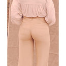 Pantalón ancho de lino Ellie - Arena claro - Mujer