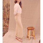 Pantalon Wide Ellie Linen - Light Sand - Femme