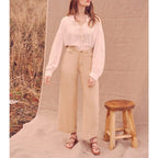 Pantalon Wide Ellie Linen - Light Sand - Femme