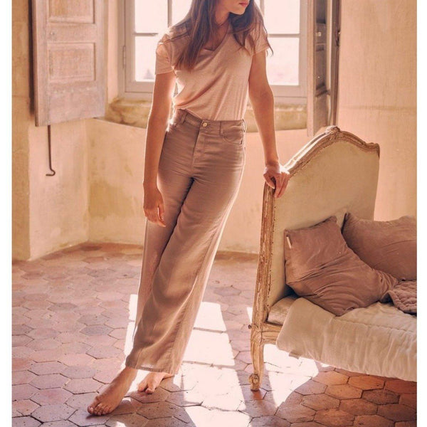Pantalon Wide Ellie Linen - Stone - Femme