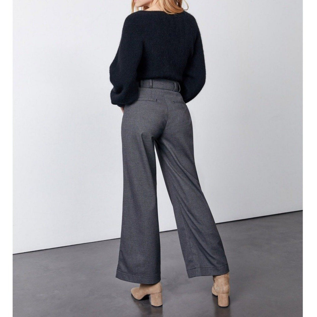 Reiko - Gabby Fancy Wide-Leg Trousers - Blended Black
