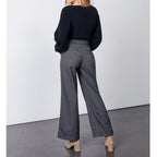 Reiko - Gabby Fancy Wide-Leg Trousers - Blended Black