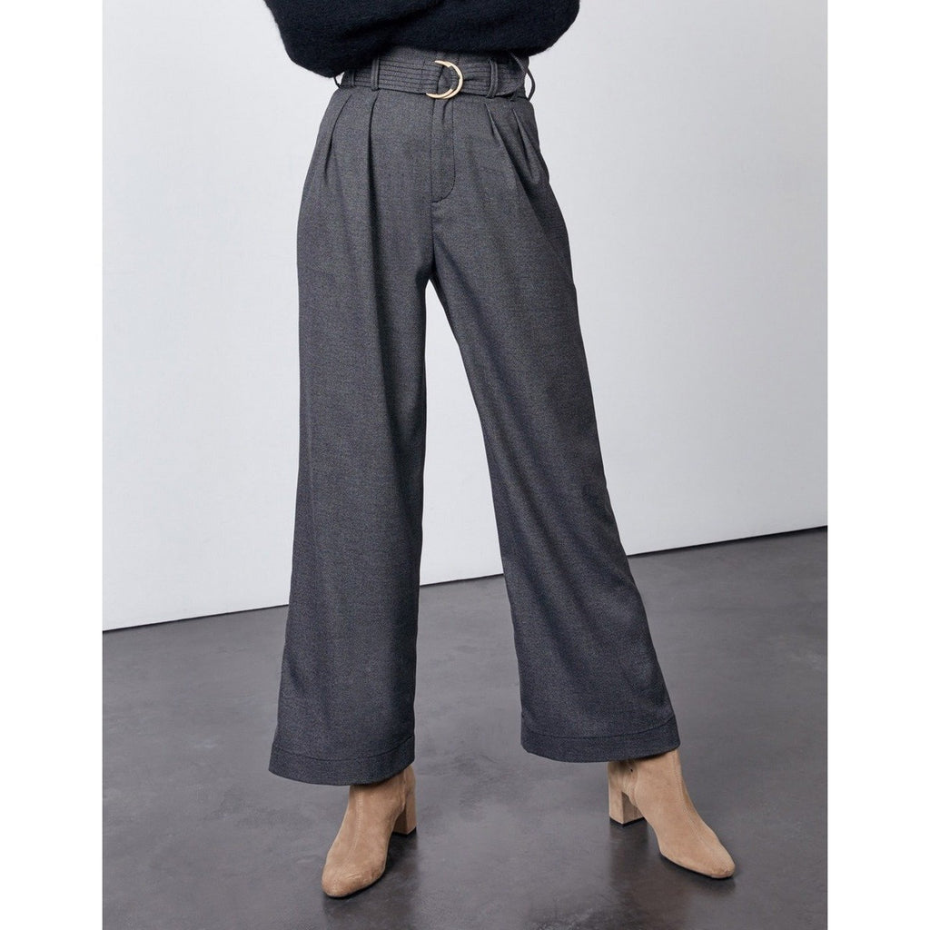 Reiko - Gabby Fancy Wide-Leg Trousers - Blended Black