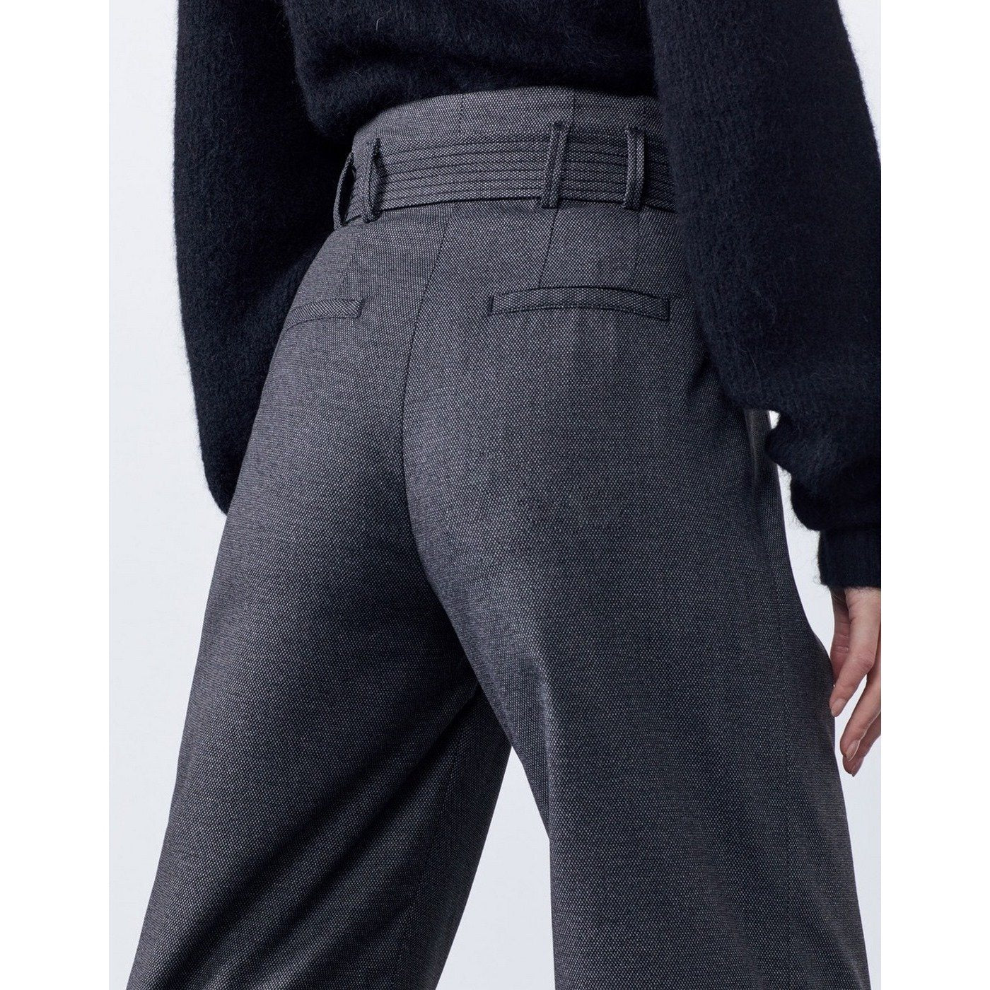 Reiko - Gabby Fancy Wide-Leg Trousers - Blended Black