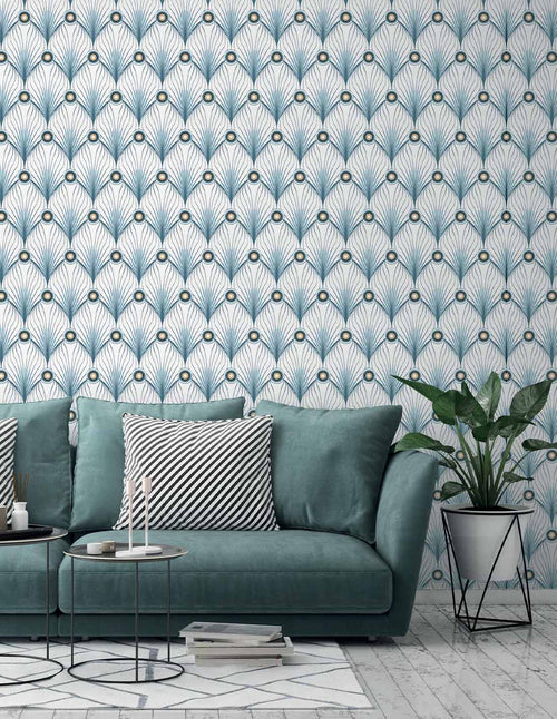 Papel pintado Pavo Real - Pavo Real - Blanco