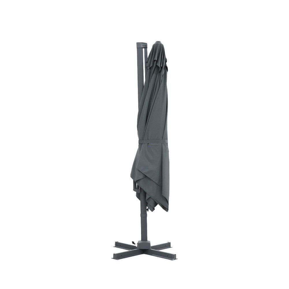Veya - Sombrilla cuadrada excéntrica - Aluminio - Gris oscuro