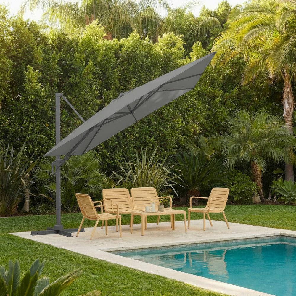 Veya - Rectangular Cantilever Parasol - Aluminium - Dark Grey