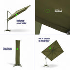 Veya - Rectangular Cantilever Parasol - Aluminium - Dark Grey