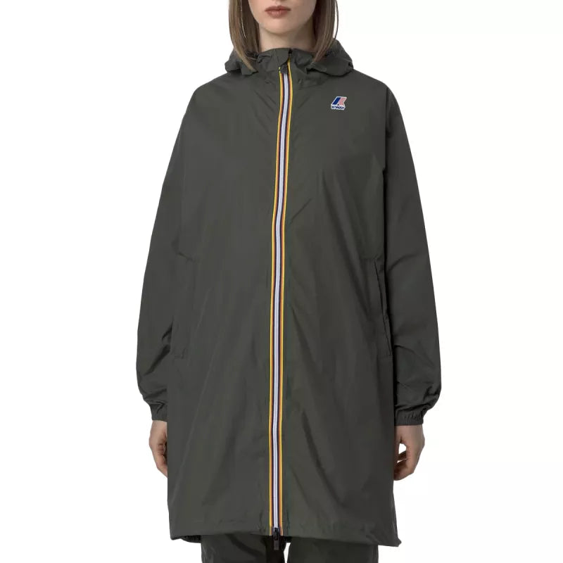 Parka À Capuche K-Way Le Vrai 4.0 Eiffel East - Kaki/Noir