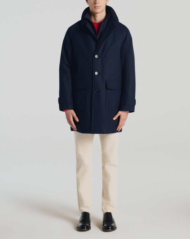 Fursac - Parka En Laine Mélangée - Marine - Homme