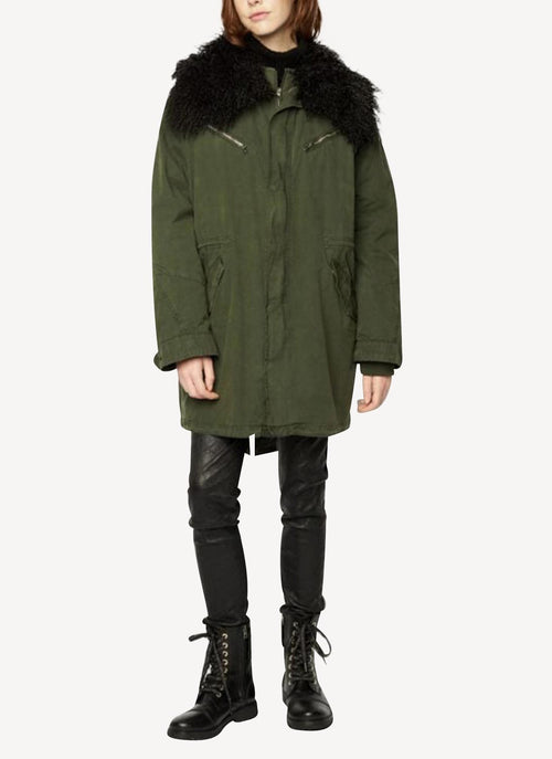 Zadig & Voltaire - Parka Kidea Coton Lave Eagle - Kaki - Femme