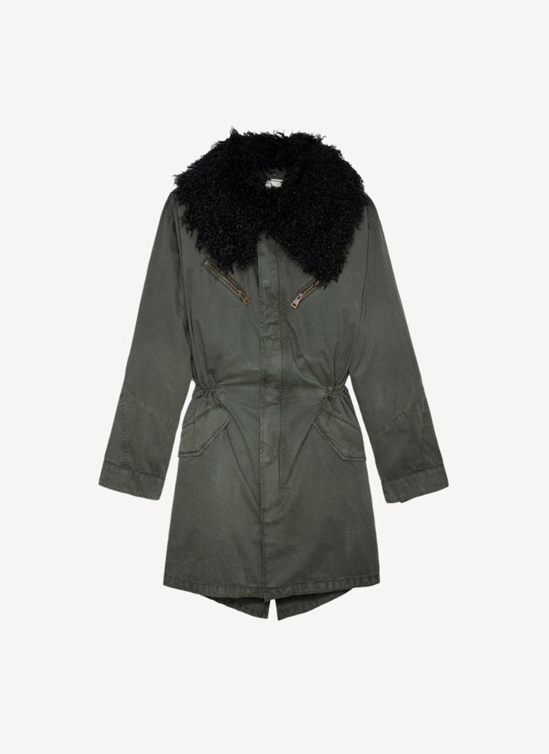 Zadig & Voltaire - Parka Kidea Coton Lave Eagle - Kaki - Femme