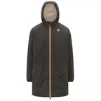 Parka Larga Con Capucha Doble Sherpa K-Way Le Vrai 4.0 Eiffel East Orsetto - Caqui/Negro