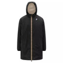 Long Hooded Double Sherpa Parka K-Way Le Vrai 4.0 Eiffel East Orsetto - Pure Black