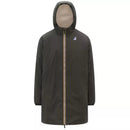 Parka Longue À Capuche Double Sherpa K-Way Le Vrai 4.0 Eiffel East Orsetto - Kaki/Noir