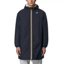 Long Hooded Double Sherpa Parka K-Way Le Vrai 4.0 Eiffel East Orsetto - Navy Blue