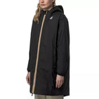 Parka lunga con cappuccio doppio sherpa K-Way Le Vrai 4.0 Eiffel East Orsetto - Nero puro