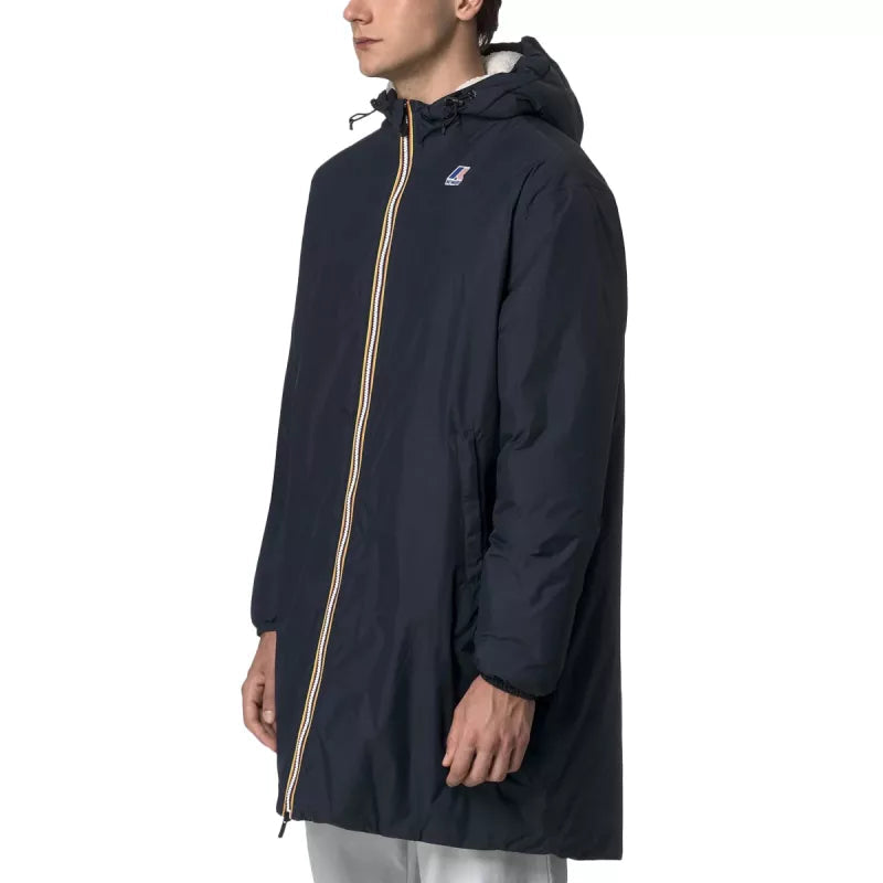 Parka Longue À Capuche Double Sherpa K-Way Le Vrai 4.0 Eiffel East Orsetto - Bleu Marine