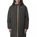 K-Way Le Vrai 4.0 Eiffel East Orsetto Long Hooded Parka with Double Sherpa - Khaki/Black