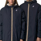 Parka Longue À Capuche Double Sherpa K-Way Le Vrai 4.0 Eiffel East Orsetto - Bleu Marine