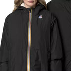 Long Hooded Double Sherpa Parka K-Way Le Vrai 4.0 Eiffel East Orsetto - Black Pure