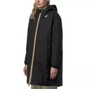 Long Hooded Double Sherpa Parka K-Way Le Vrai 4.0 Eiffel East Orsetto - Pure Black