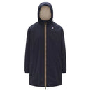 Long Hooded Double Sherpa Parka K-Way Le Vrai 4.0 Eiffel East Orsetto - Navy Blue
