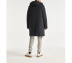 The Kooples - Parka Nylon Bleu Marine À Capuche Cuir - Homme