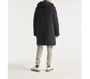 Parka Nylon Bleu Marine À Capuche Cuir - Homme