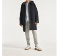 The Kooples - Parka Nylon Bleu Marine À Capuche Cuir - Homme