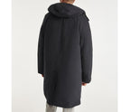 The Kooples - Parka Nylon Bleu Marine À Capuche Cuir - Homme