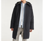 The Kooples - Parka Nylon Bleu Marine À Capuche Cuir - Homme