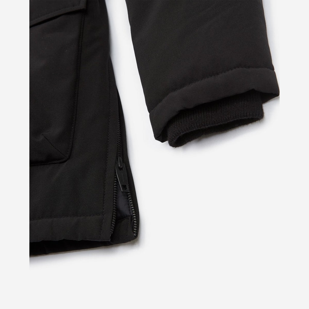 The Kooples - Parka Nailon Larga Negra Con Capucha - Mujer