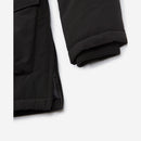 Parka Larga de Nylon Negra con Capucha - Mujer