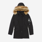 The Kooples - Parka Nailon Larga Negra Con Capucha - Mujer