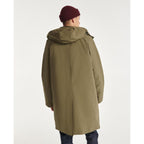 The Kooples - Parka Nylon Vert Kaki À Capuche Cuir - Homme