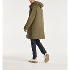 The Kooples - Parka Nylon Vert Kaki À Capuche Cuir - Homme