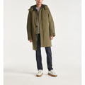 The Kooples - Parka Nylon Vert Kaki À Capuche Cuir - Homme
