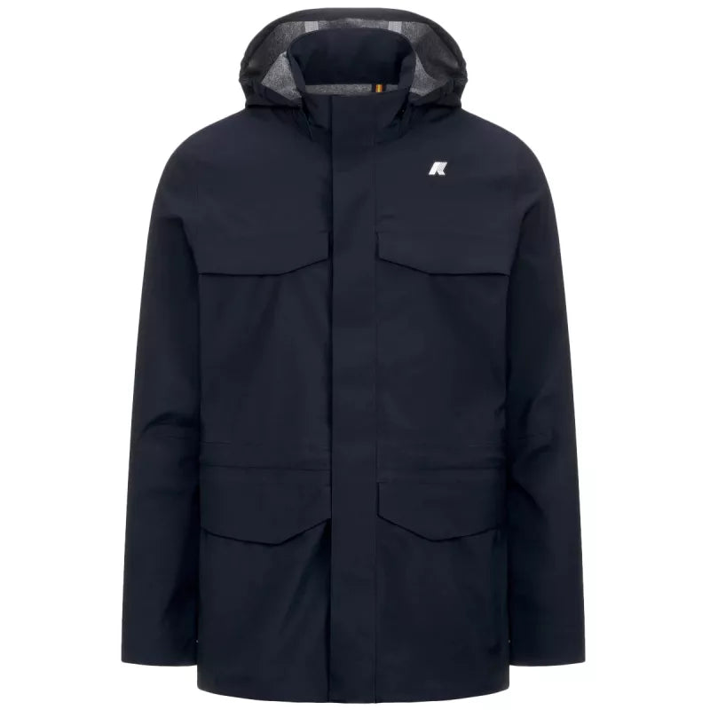 K-Way Manphy Bonded Jersey-parka – blå