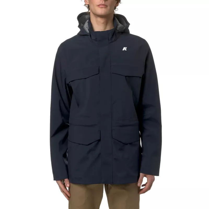 K-Way Manphy Bonded Jersey-parka – blå