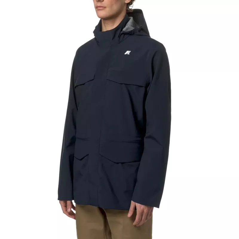 K-Way Manphy Bonded Jersey-parka – blå