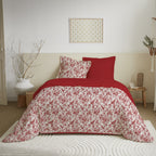 Pack Completo Estampado (Funda Nórdica + Funda(s) De Almohada+ Sábana Bajera) - 100% Algodón 57 Hilos - Rojo Berangere