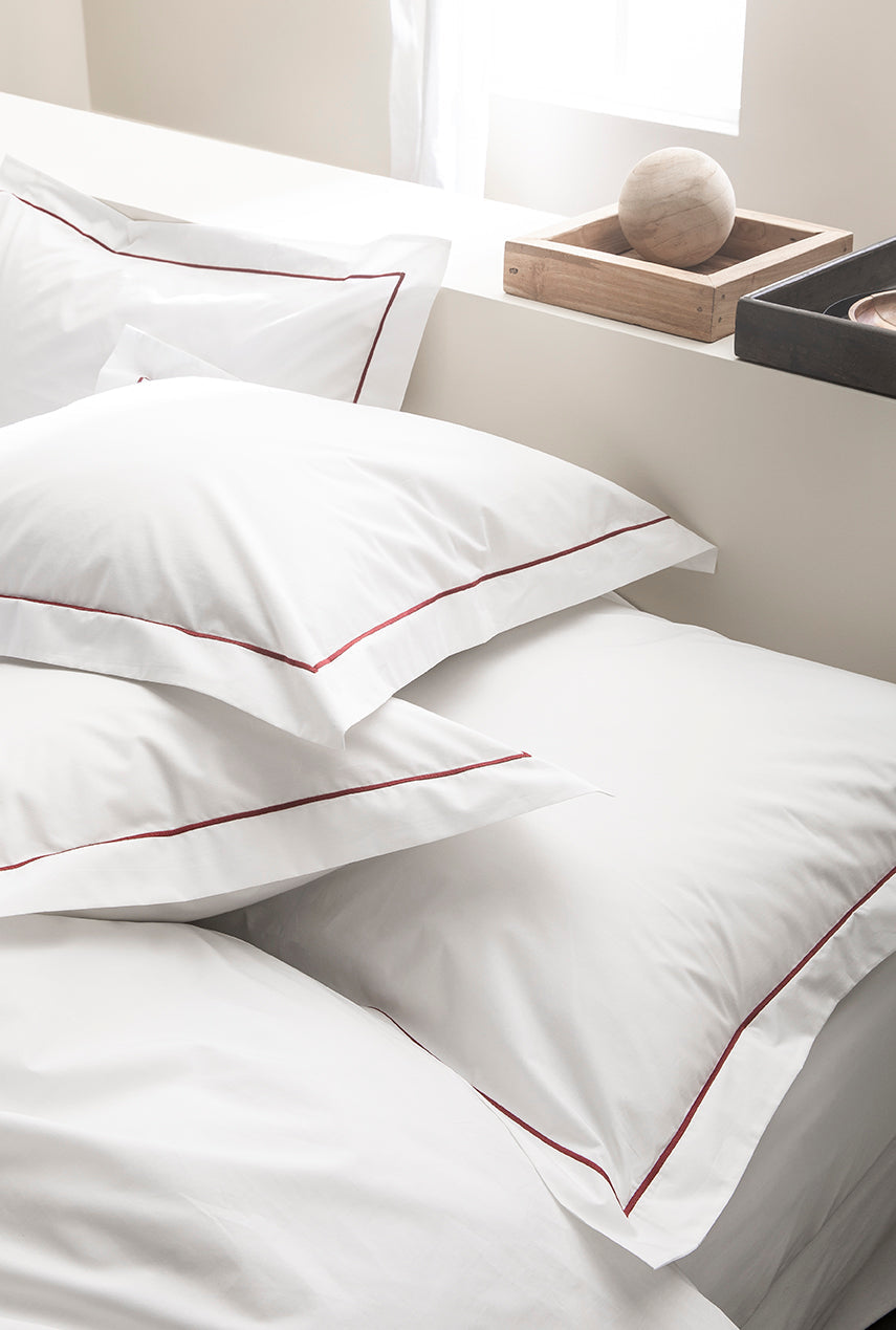 Set De 2 Taies D'Oreillers - 100% Percale De Coton Bourdon - 11 Coloris