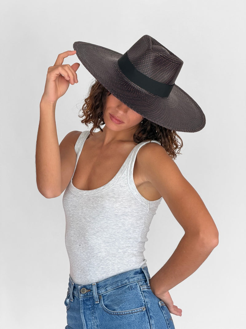 Chapeau Paille Pat - Choco Black